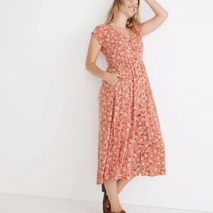 Madewell button front midi dress in piazza floral